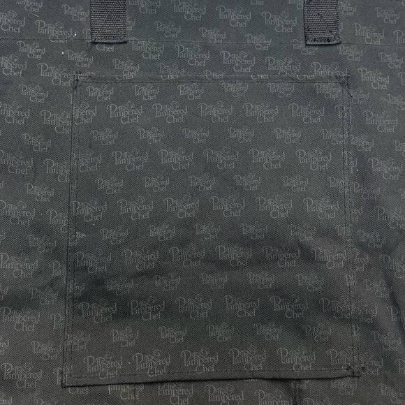 Pampered Chef Large Canvas Double Handle Organizing Tote Bag Exterior Pocket - Picture 4 of 6